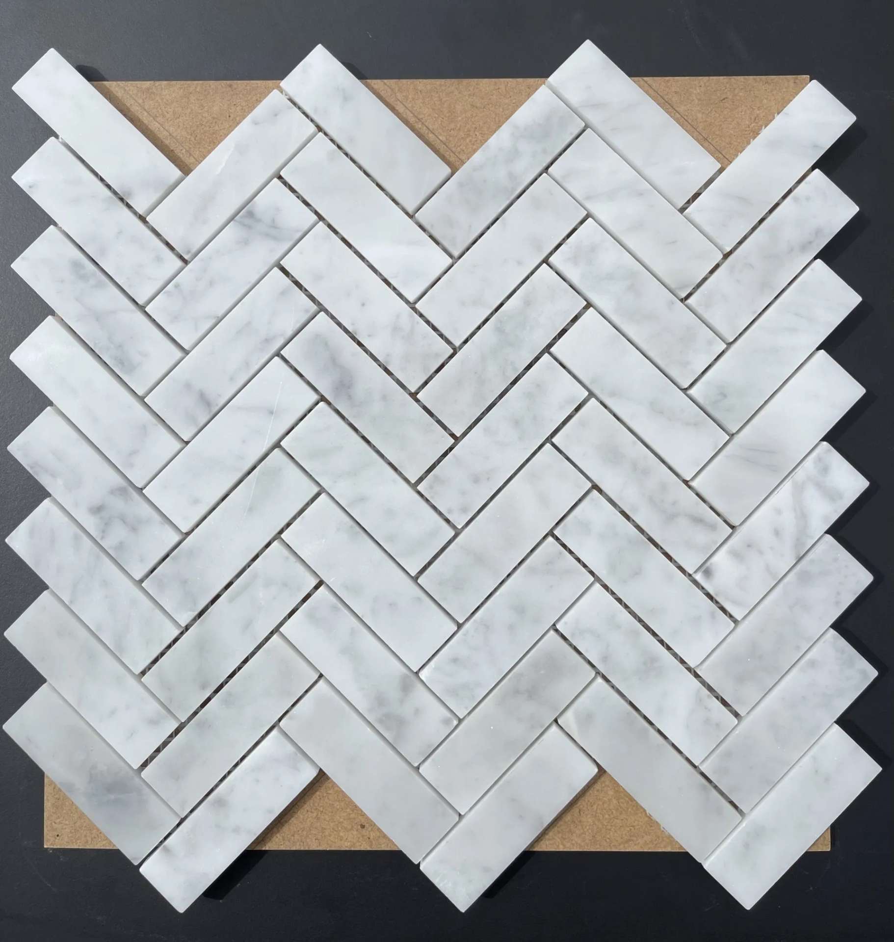 Bianco Carrara 1"x4" Herringbone Mosaic