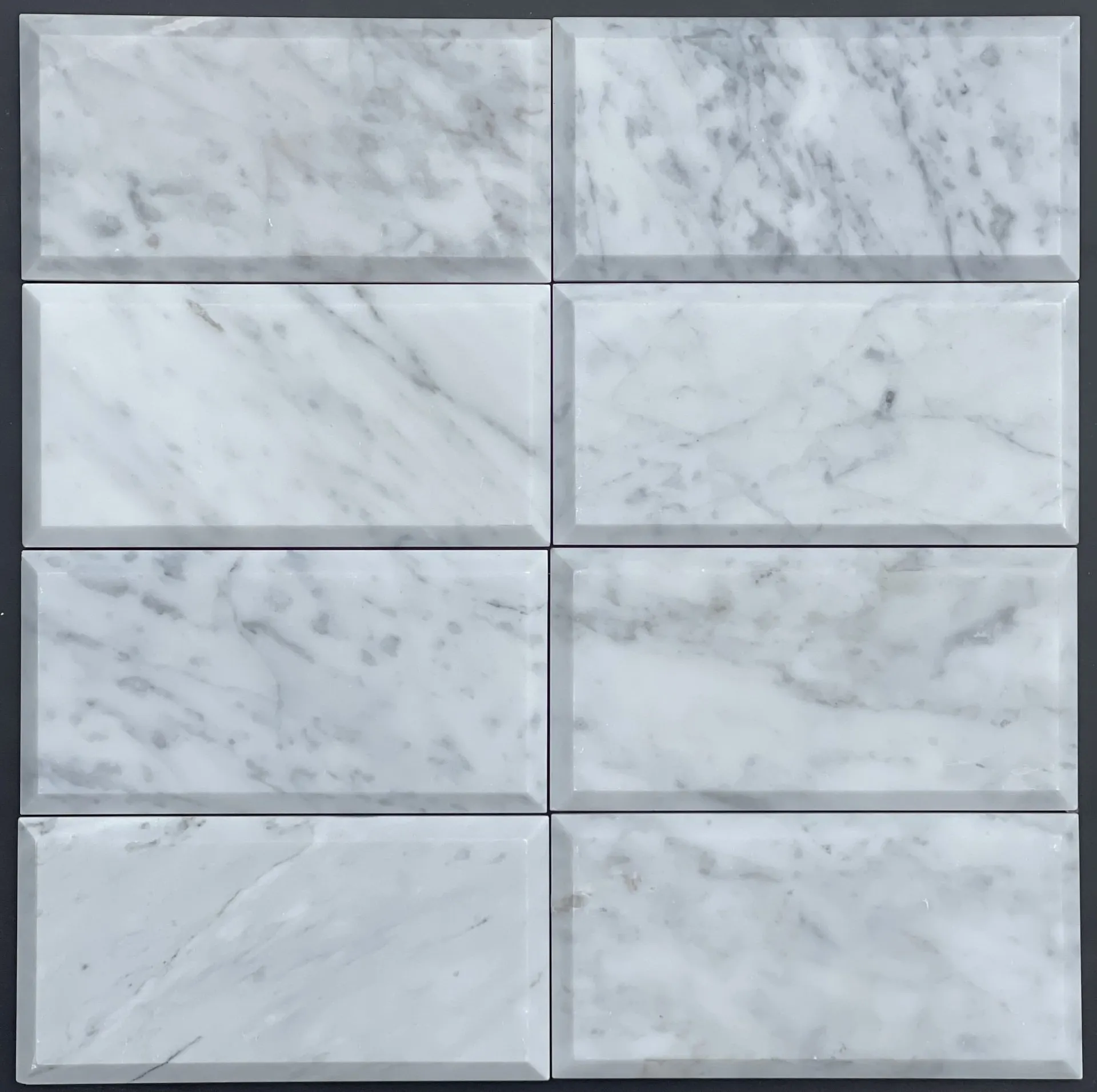 Bianco Carrara 3"x6" Beveled Subway