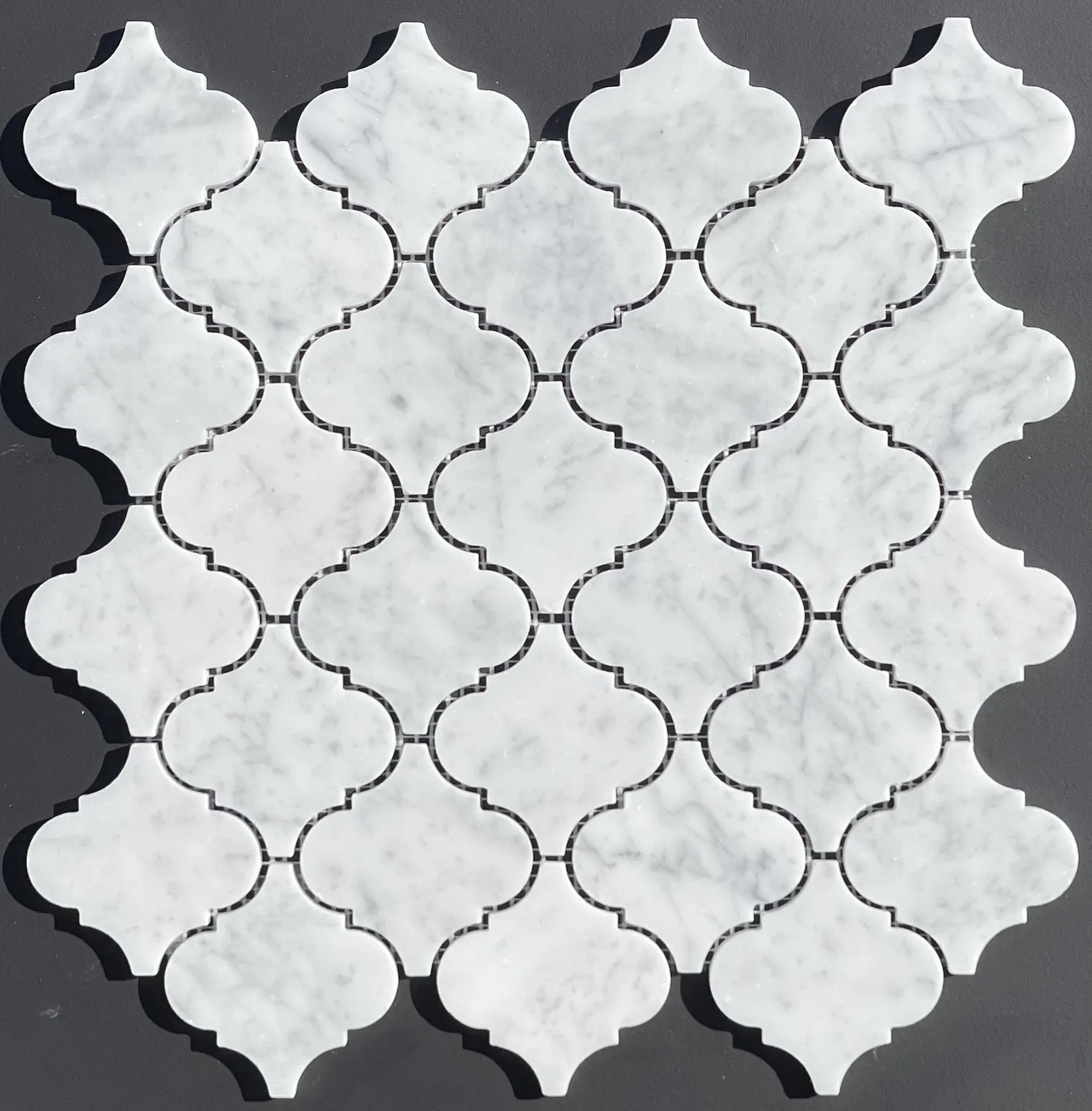 Bianco Carrara Arabesque Lantern Mosaic