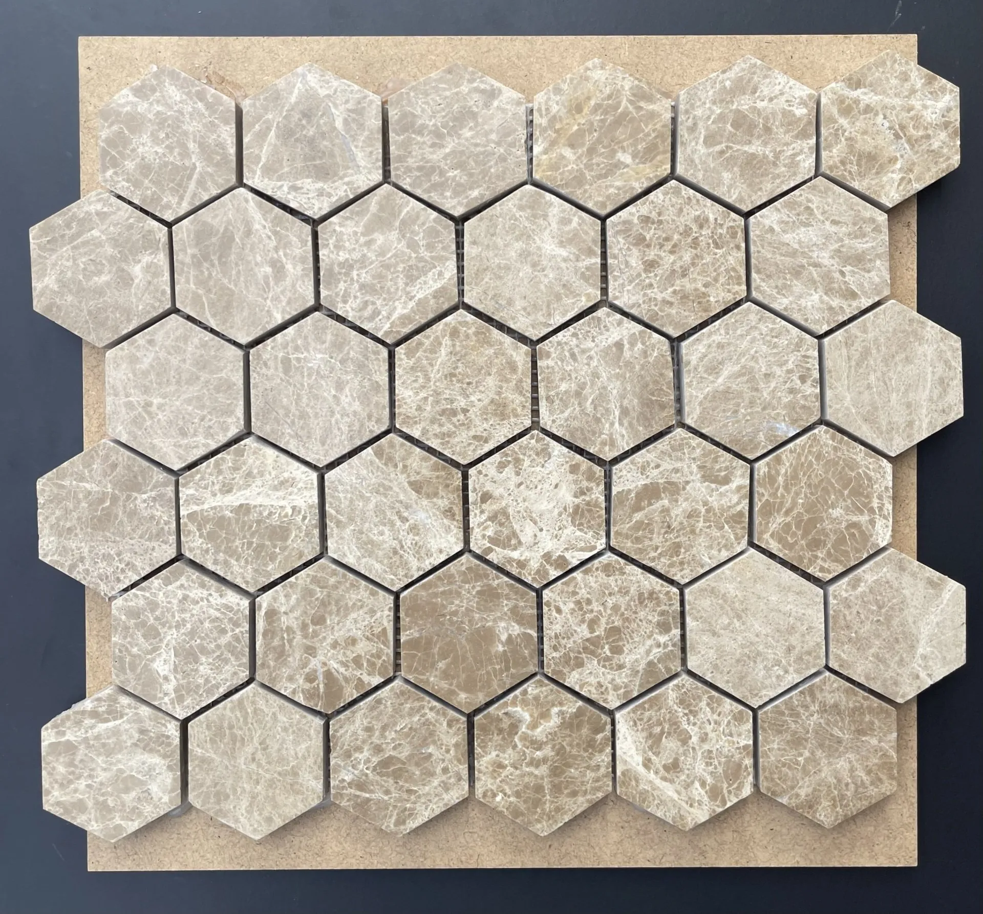 Light Emperador 2" Hexagon Mosaic